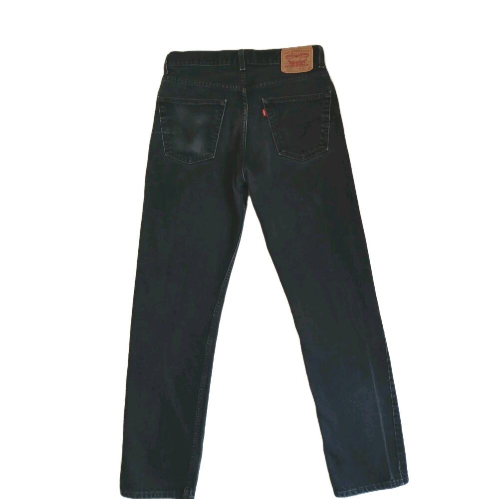 Vintage Y2K Levis 505 Jeans Men 32x34 Black Dark Wash Cotton Pocket Wallet Fade